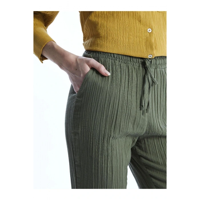 LCW Vision  Beli Lastikli Dokulu Kadın Pantolon