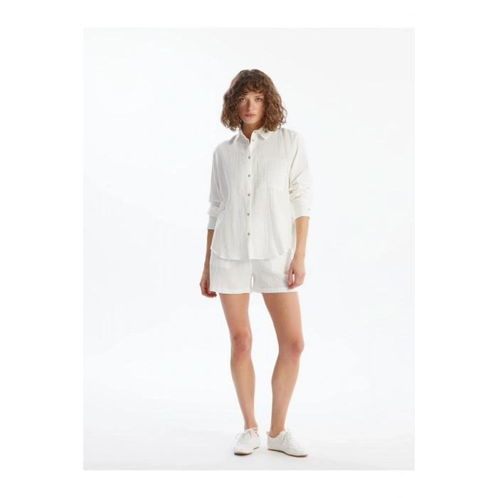 LCW Vision Beli Lastikli Dokulu Kadın Şort