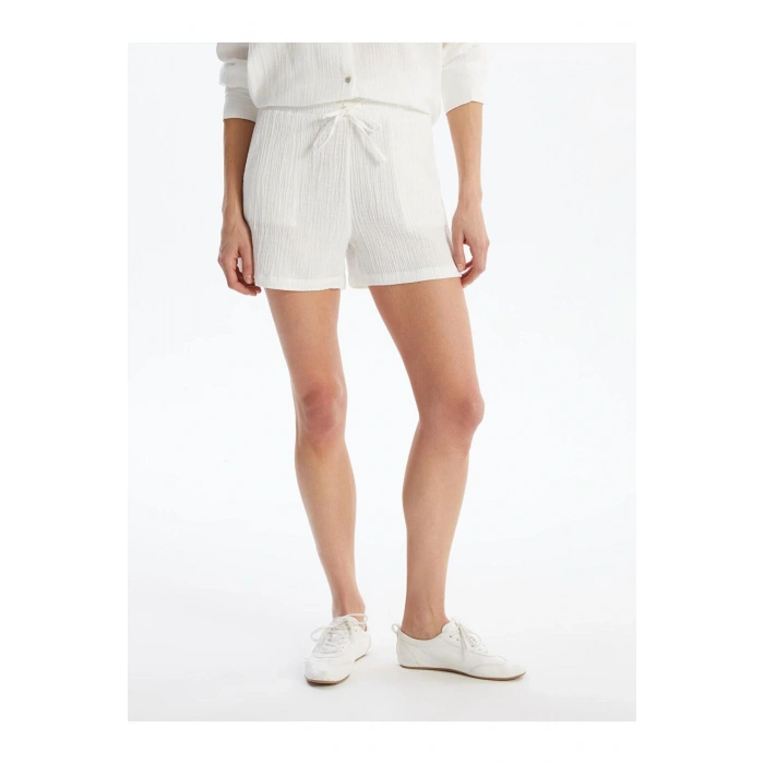 LCW Vision Beli Lastikli Dokulu Kadın Şort