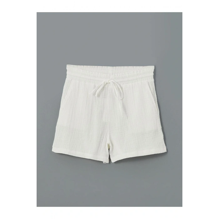 LCW Vision Beli Lastikli Dokulu Kadın Şort