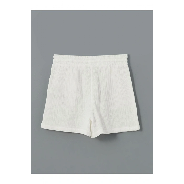 LCW Vision Beli Lastikli Dokulu Kadın Şort