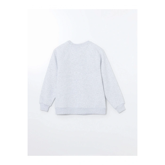 LCW Vision Beyaz Bisiklet Yaka Nakışlı Kadın Kalın Sweatshirt