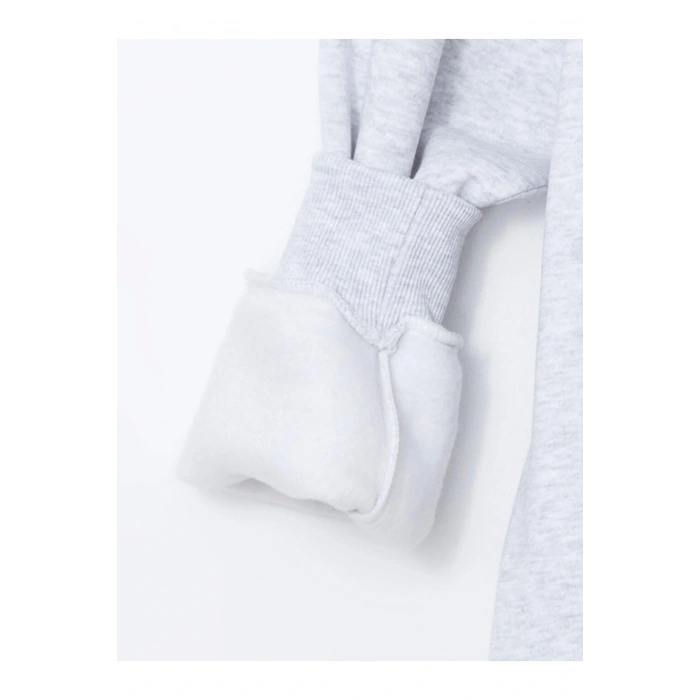 LCW Vision Beyaz Bisiklet Yaka Nakışlı Kadın Kalın Sweatshirt