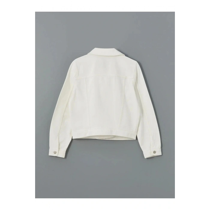 LCW Vision Beyaz Gömlek Yaka Kadın Jean Ceket