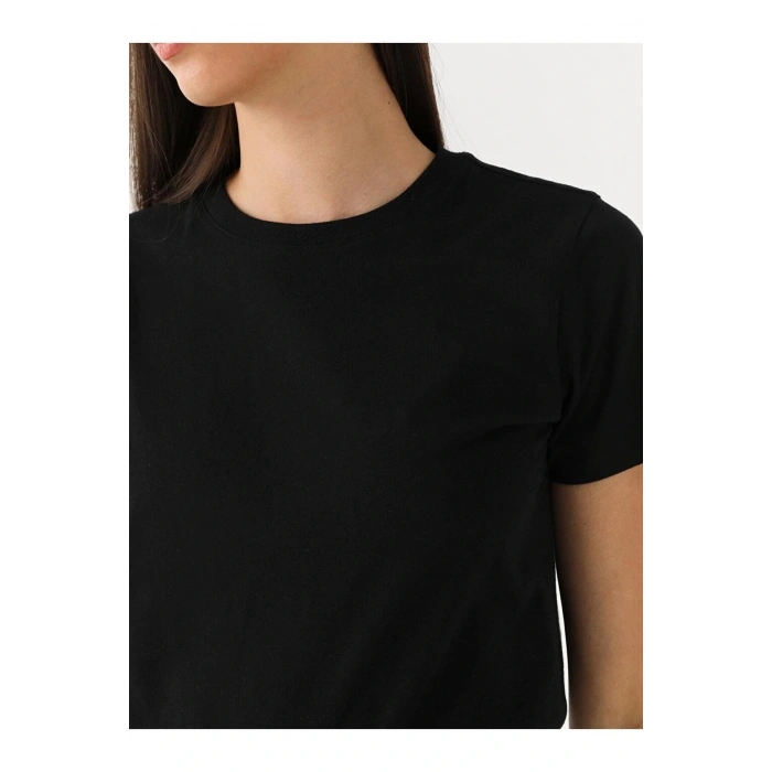 LCW Vision Bisiklet Yaka Düz Kısa Kollu Kadın Tişört