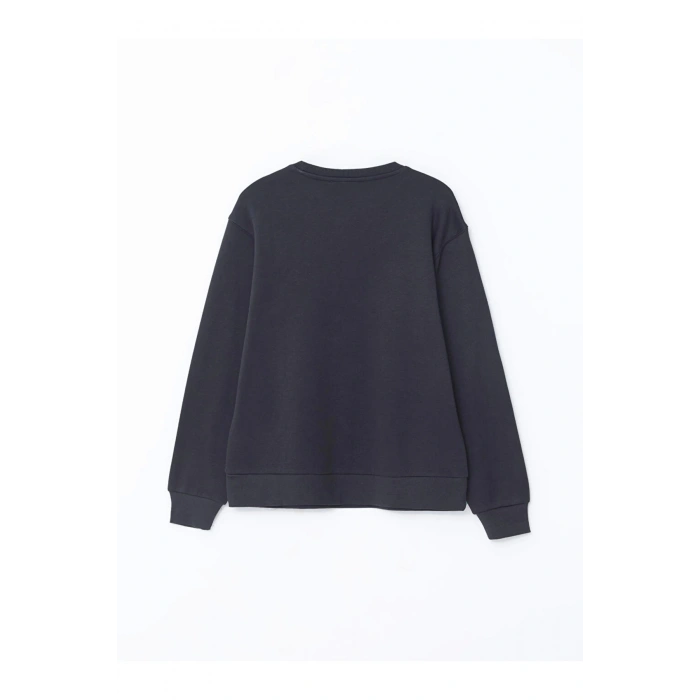 LCW Vision Bisiklet Yaka Parlak Taş Baskılı Kadın Kalın Sweatshirt