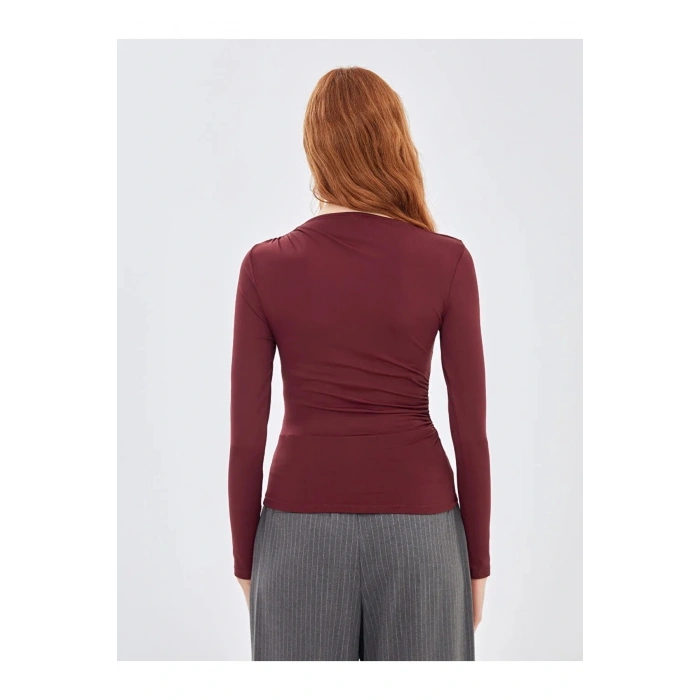 LCW Vision Bordo Dik Yaka Kadın Body