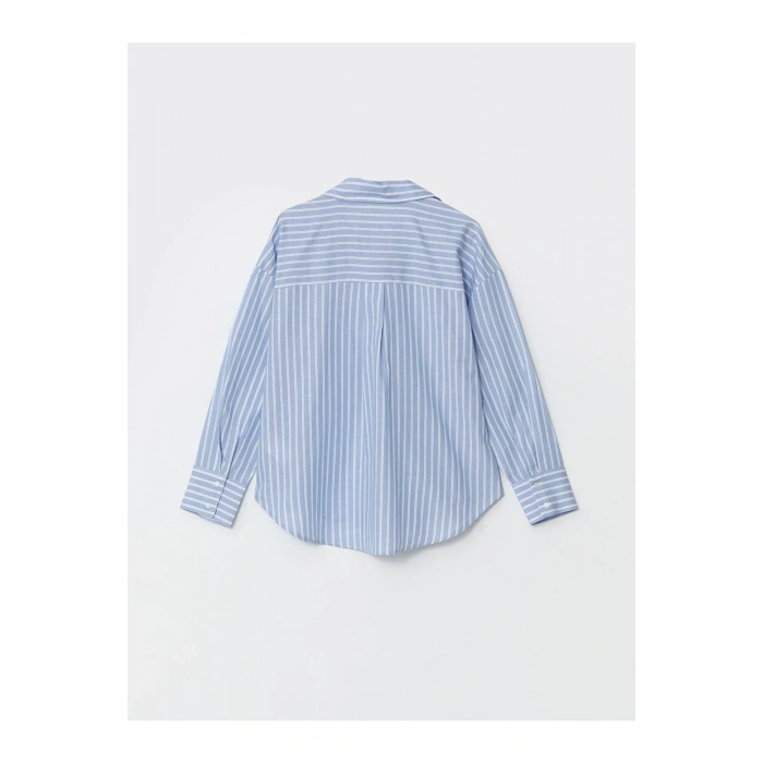 LCW Vision Çizgili Oversize Oxford Kadın Gömlek