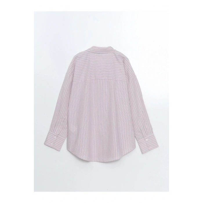 LCW Vision Çizgili Oversize Poplin Kadın Gömlek