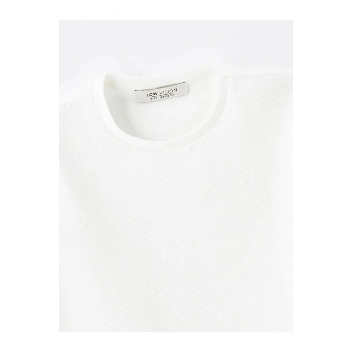 LCW Vision Ekru Basic Kısa Kollu Erkek Çocuk Tişört