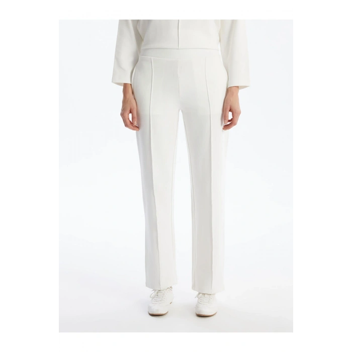 LCW Vision Ekru Beli Lastikli Kadın Pantolon