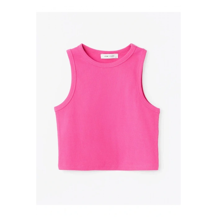 LCW Vision Fuşya Kadın Bisiklet Yaka Düz Crop