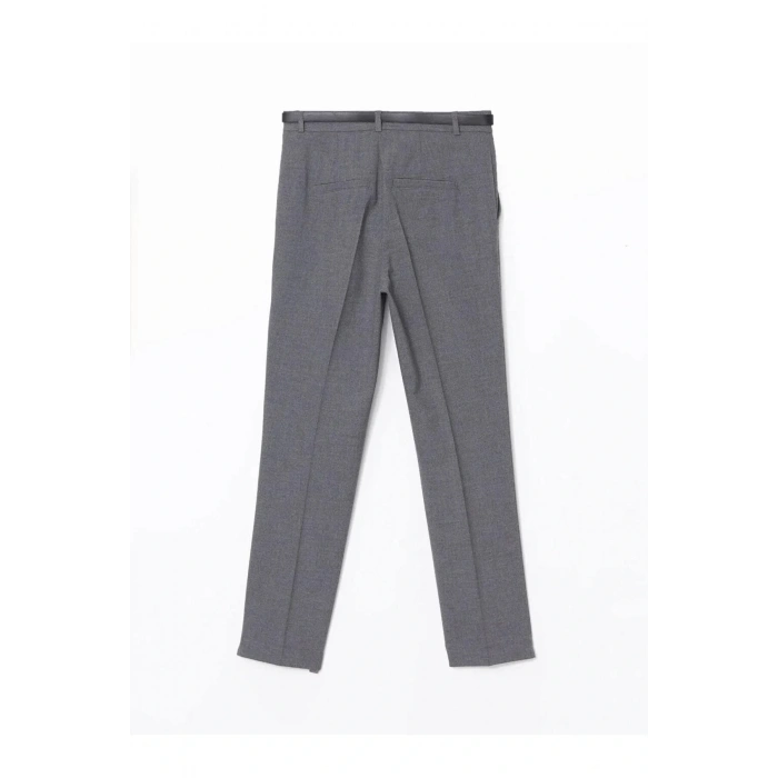 LCW Vision Gri Beli Kemerli Havuç Kesim Kadın Pantolon