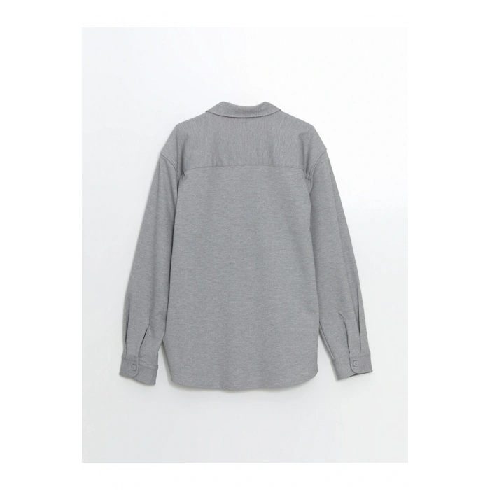 LCW Vision Gri Regular Fit Uzun Kollu Erkek Gömlek Ceket