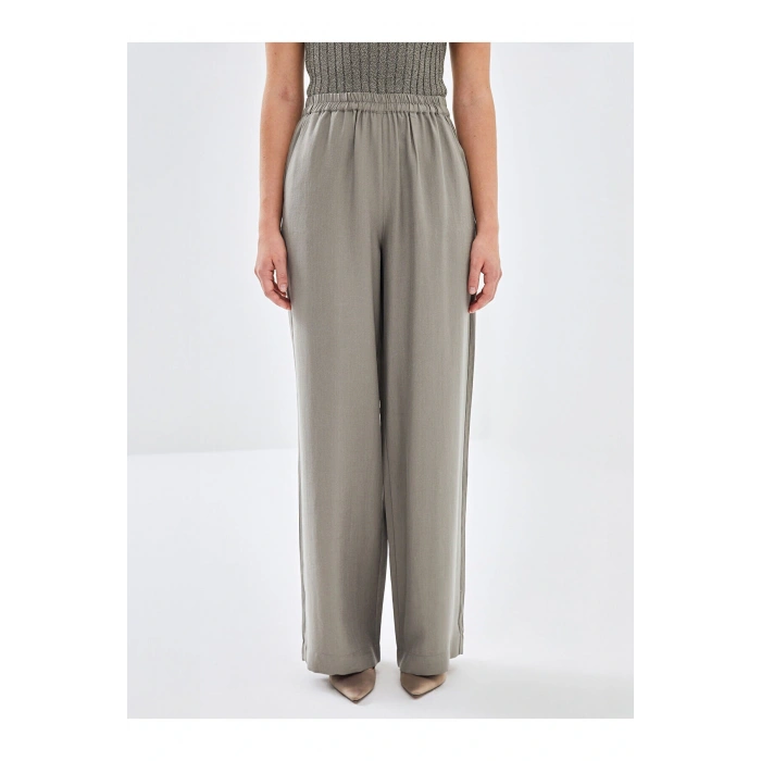 LCW Vision Haki Beli Lastikli Loose Fit Kadın Pantolon W4JP34Z8