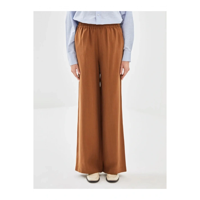 LCW Vision Kahverengi Beli Lastikli Loose Fit Kadın Pantolon