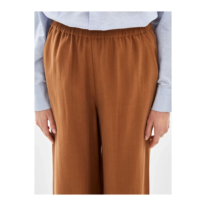 LCW Vision Kahverengi Beli Lastikli Loose Fit Kadın Pantolon