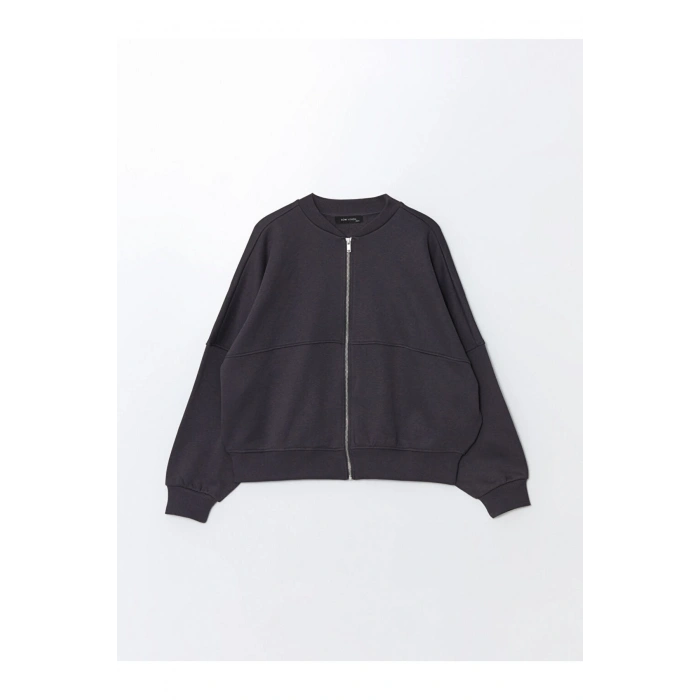 LCW Vision Kolej Yaka Oversize Kadın Kalın Fermuarlı Sweatshirt