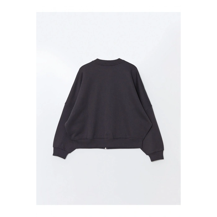 LCW Vision Kolej Yaka Oversize Kadın Kalın Fermuarlı Sweatshirt