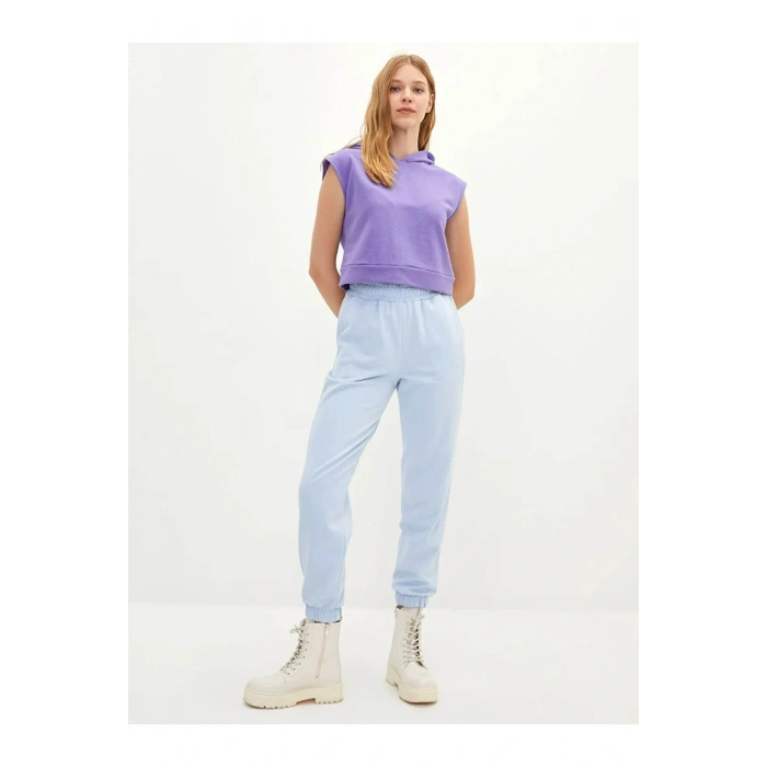 LCW Vision Mavi Beli Lastikli Düz Cep Detaylı Kadın Jogger Eşofman Altı