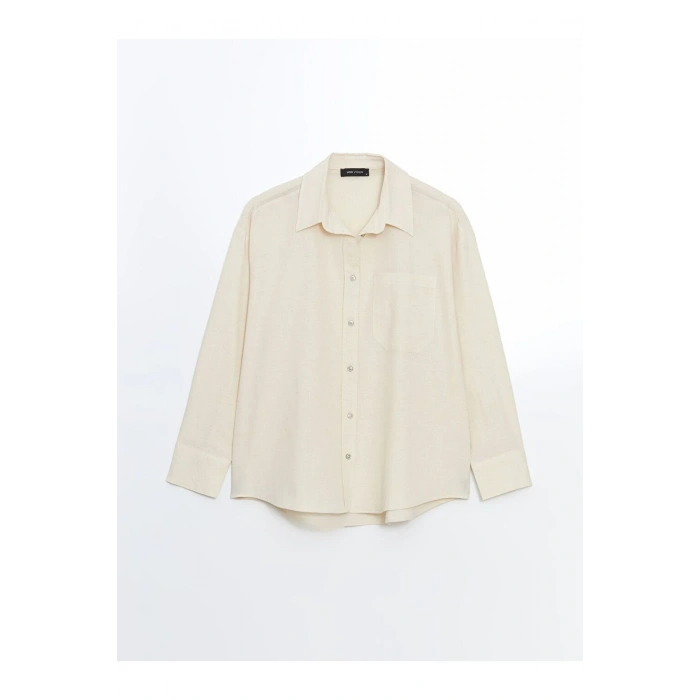 LCW Vision Oversize Keten Karışımlı Kadın Gömlek