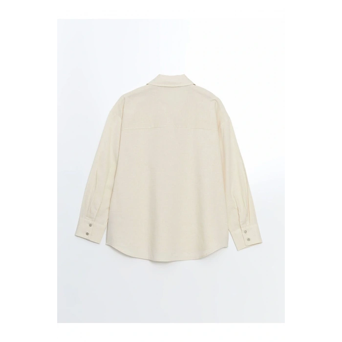 LCW Vision Oversize Keten Karışımlı Kadın Gömlek
