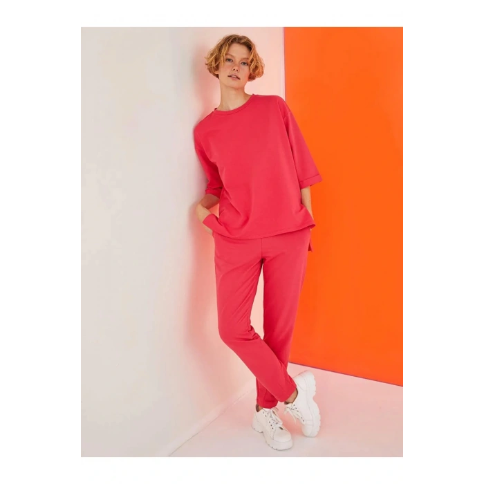 LCW Vision Pembe Beli Lastikli Düz Cep Detaylı Kadın Eşofman Altı