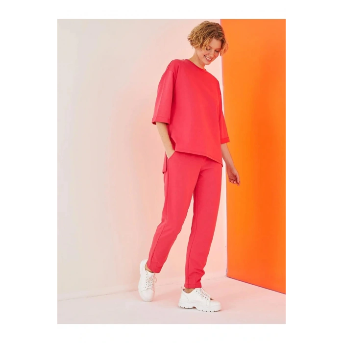 LCW Vision Pembe Beli Lastikli Düz Cep Detaylı Kadın Eşofman Altı