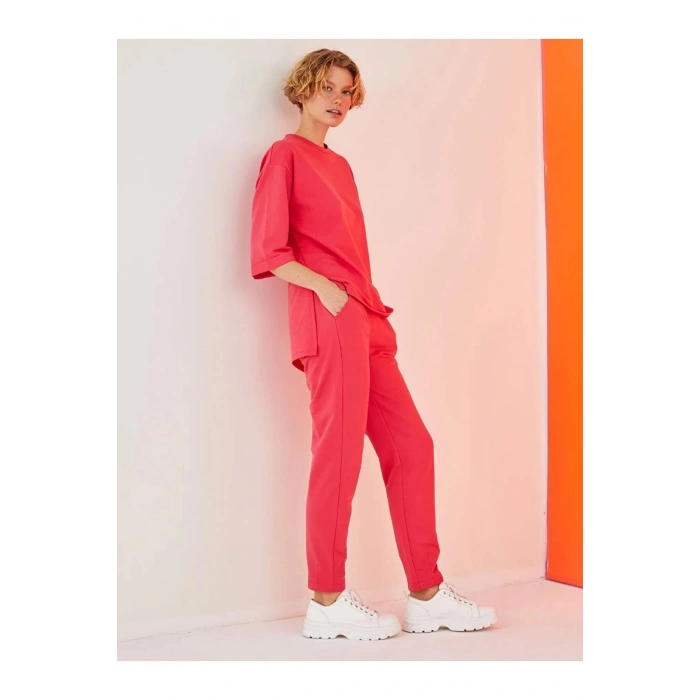 LCW Vision Pembe Beli Lastikli Düz Cep Detaylı Kadın Eşofman Altı