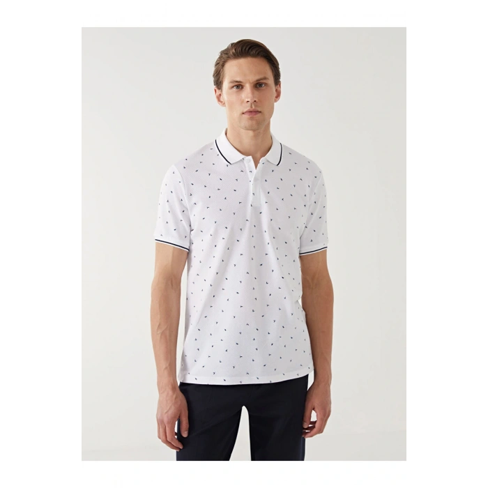 LCW Vision Polo Yaka Kısa Kollu Desenli Erkek Tişört