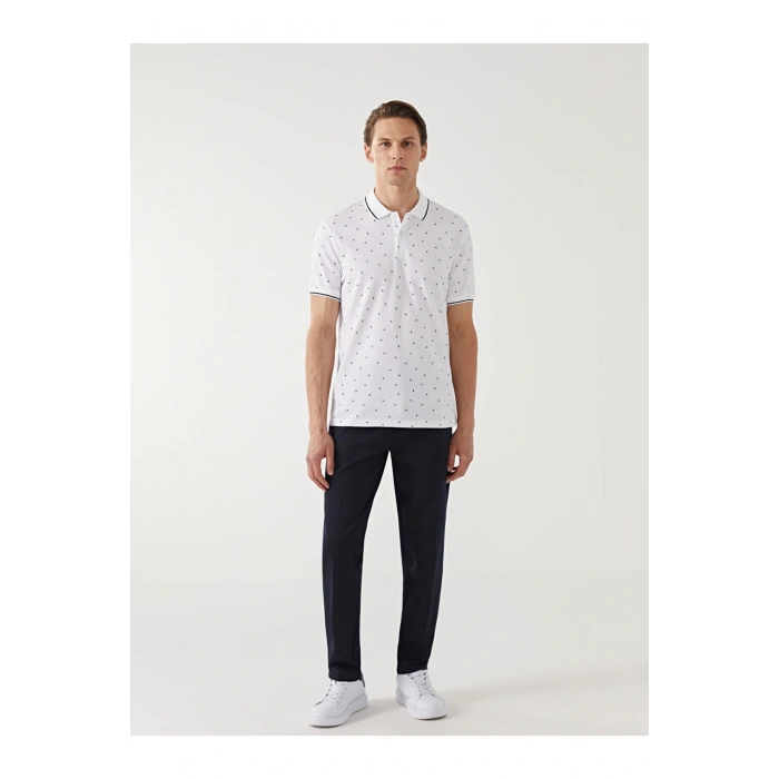 LCW Vision Polo Yaka Kısa Kollu Desenli Erkek Tişört