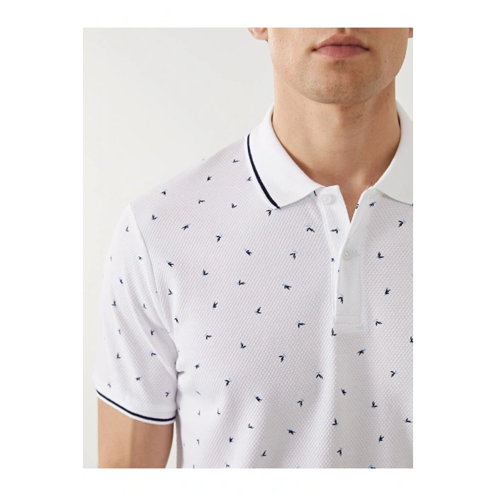 LCW Vision Polo Yaka Kısa Kollu Desenli Erkek Tişört