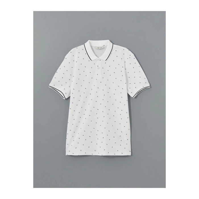 LCW Vision Polo Yaka Kısa Kollu Desenli Erkek Tişört