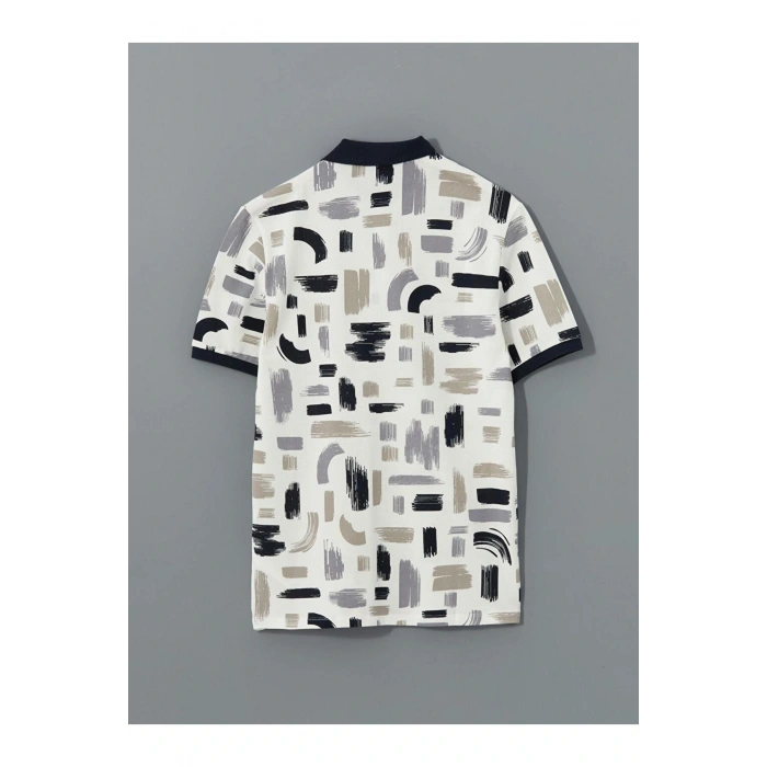 LCW Vision Polo Yaka Kısa Kollu Desenli Pike Erkek Tişört