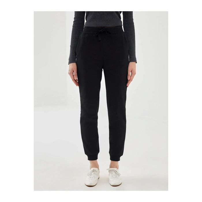 LCW Vision Siyah Beli Lastikli Kadın Kalın Jogger Eşofman Altı