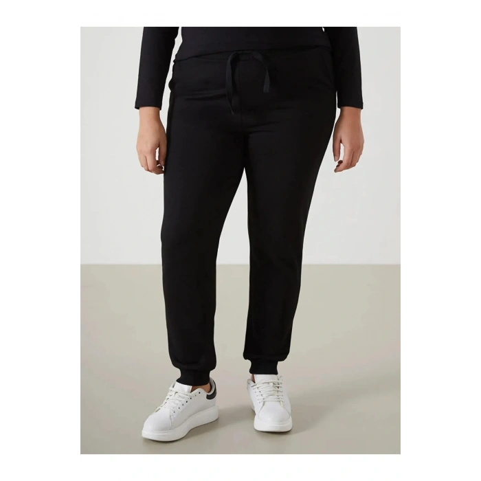 LCW Vision Siyah Beli Lastikli Kadın Kalın Jogger Eşofman Altı