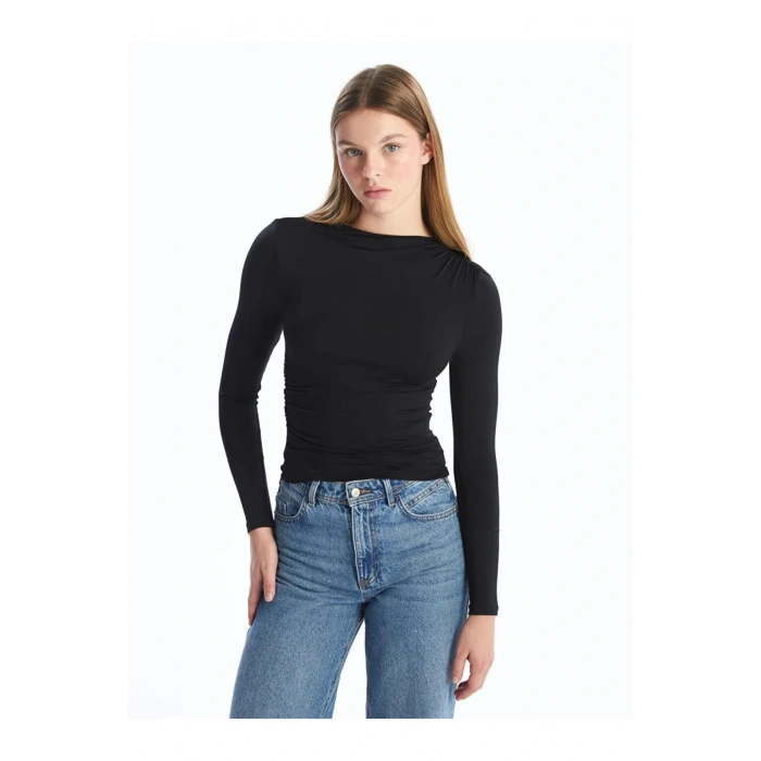 LCW Vision Siyah Dik Yaka Kadın Body