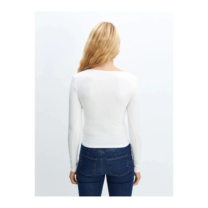 LCW Vision Siyah Kayık Yaka Kadın Body