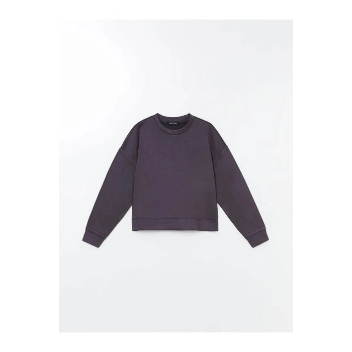 LCW VisionAntrasit Bisiklet Yaka Oversize Kadın Sweatshirt