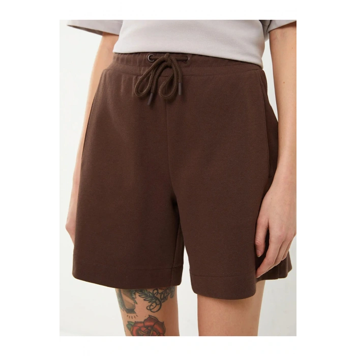 LCW Vision Kahverengi Kadın Beli Lastikli Düz Şort