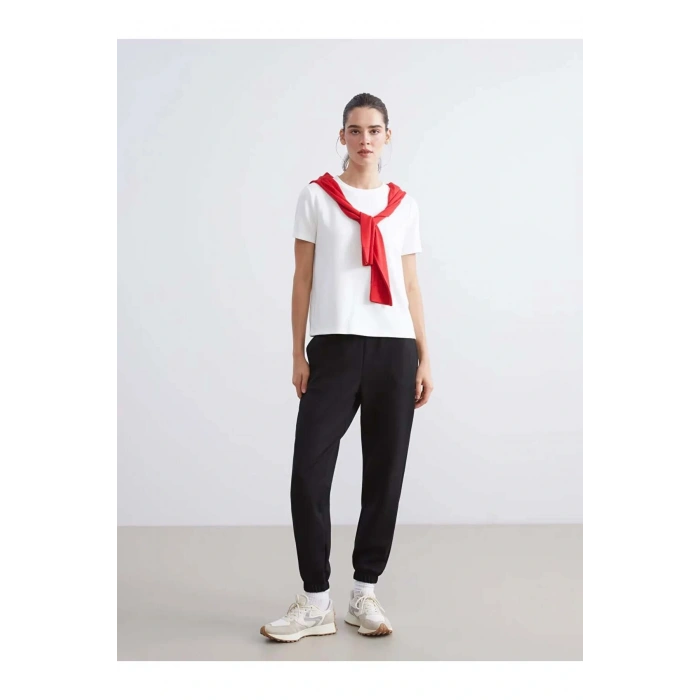 LCW VisionSiyah Beli Lastikli Kadın Jogger Eşofman Altı