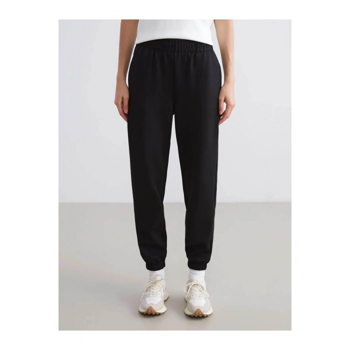 LCW VisionSiyah Beli Lastikli Kadın Jogger Eşofman Altı
