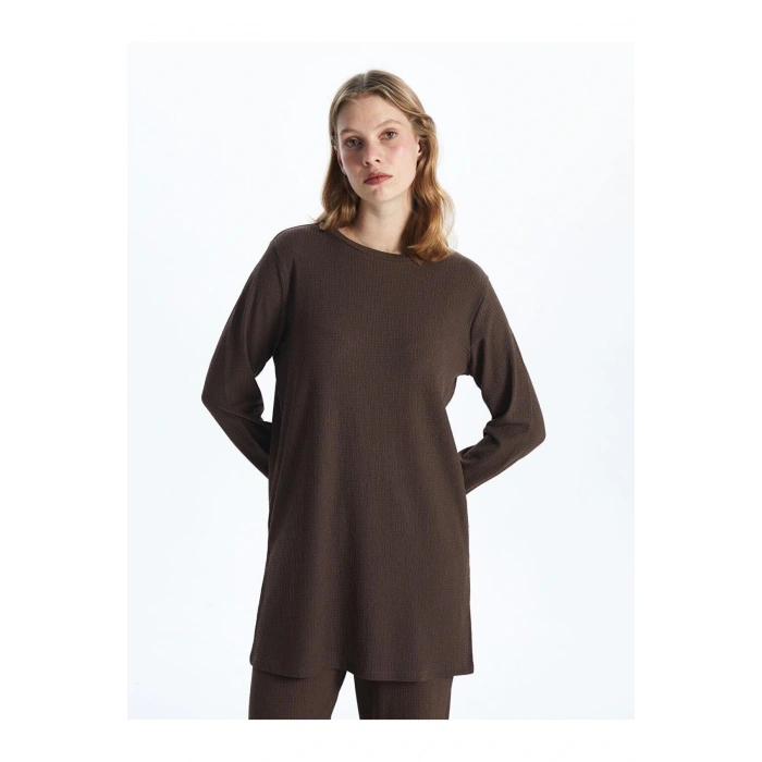 LCWAIKIKI Basic Bisiklet Yaka Dokulu Kadın Tunik