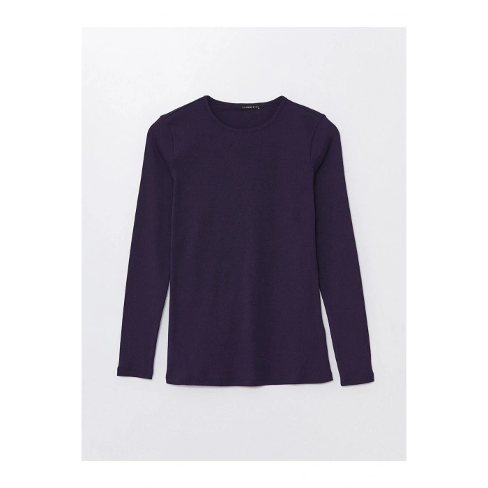 LCWAIKIKI Basic Bisiklet Yaka Düz Uzun Kollu Kadın Body