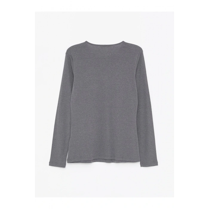 LCWAIKIKI Basic Bisiklet Yaka Düz Uzun Kollu Kadın Body