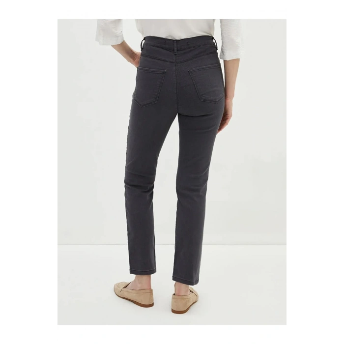 LCWAIKIKI Basic Gri Mercury Skinny Fit Cep Detaylı Kadın Jean Pantolon