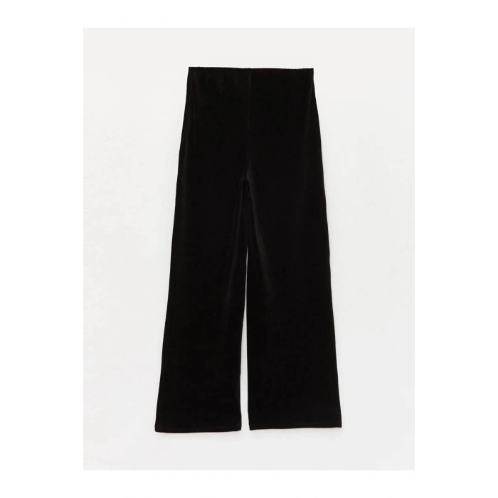 LCWAIKIKI Basic Siyah Standart Fit Düz Geniş Paça Kadife Kadın Pantolon 67 Değerlendirme