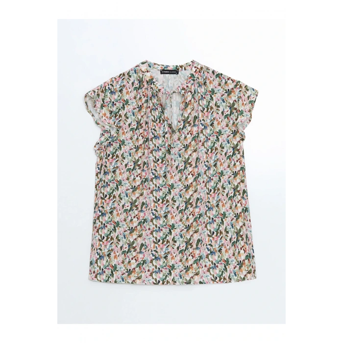 LCWAIKIKI Classic Bağlamalı Yaka Çiçekli Kadın Bluz