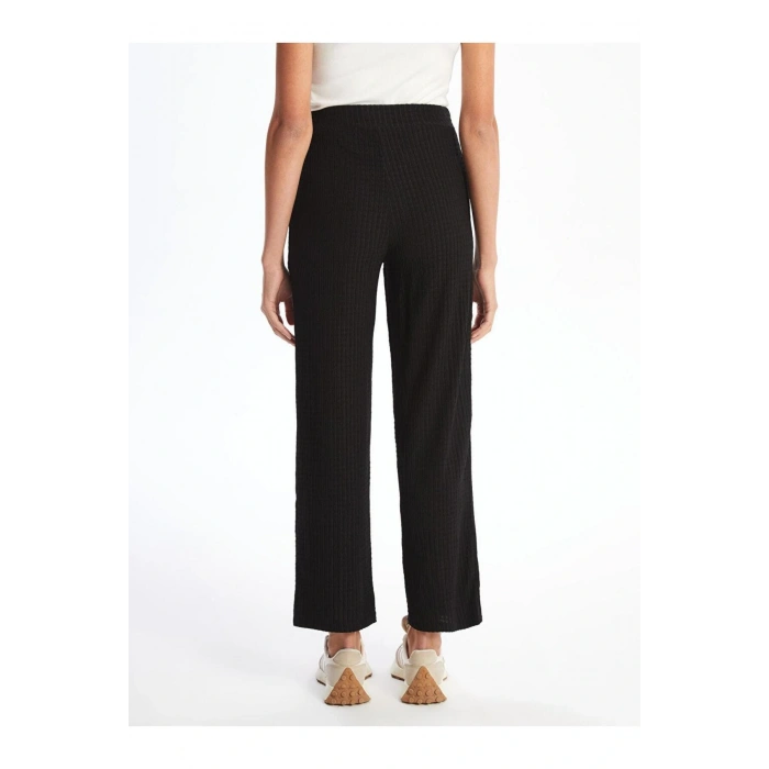 LCWAIKIKI Classic Beli Lastikli Dokulu Kadın Pantolon