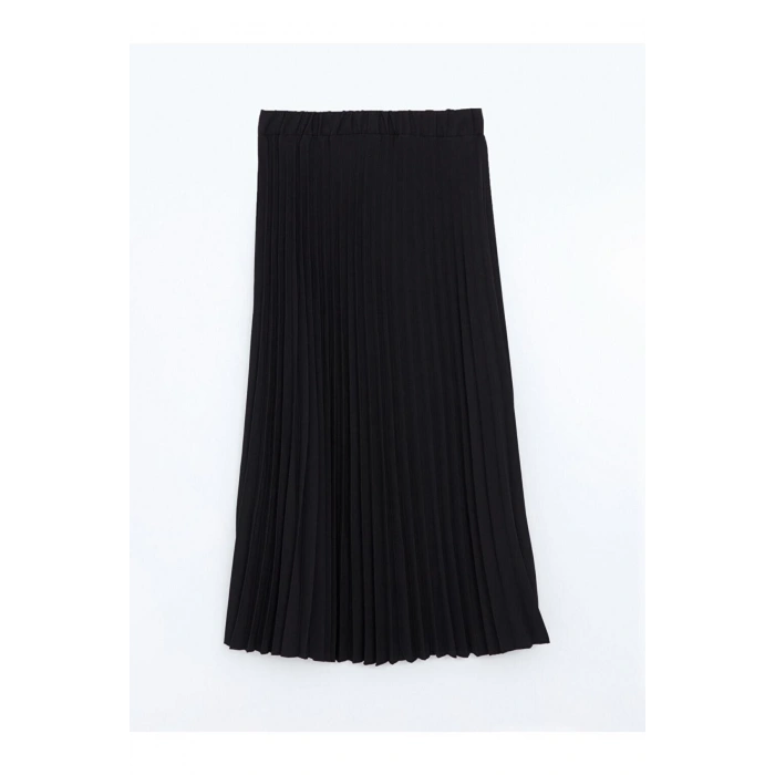 LCWAIKIKI Classic Beli Lastikli Pileli Kadın Etek